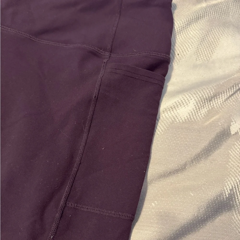 Stylish Dark Purple Workout Leggings, Thick with Pocket. - Picture 3 of 3